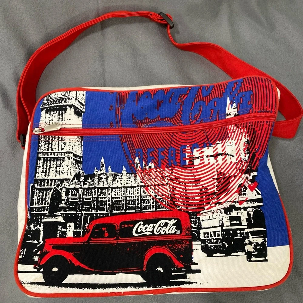 Collectable Coca Cola  Canvas London Calling Union Jack Messenger Crossbody Tote